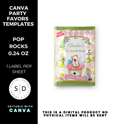 Alice In Wonderland Birthday Party Favor Templates Bundle