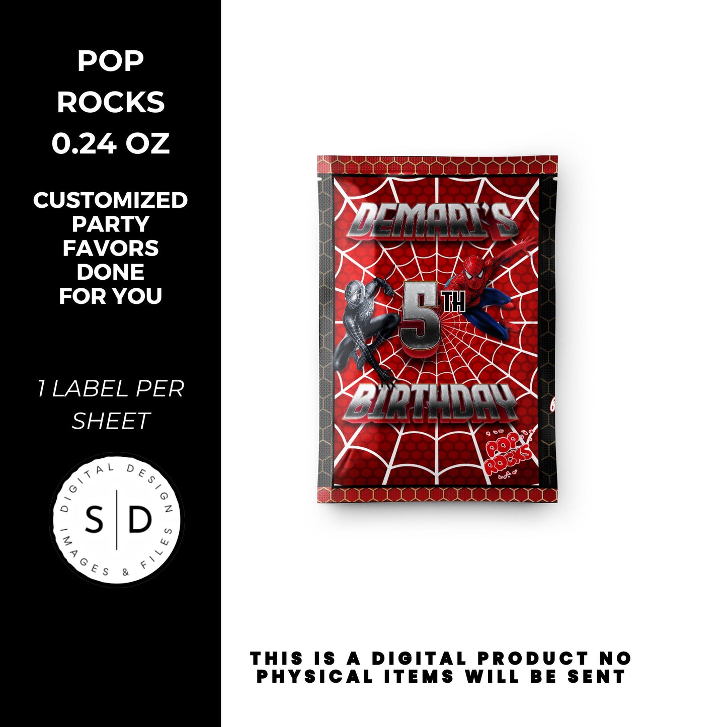 Spiderman Vs Venom Party Favors DFY