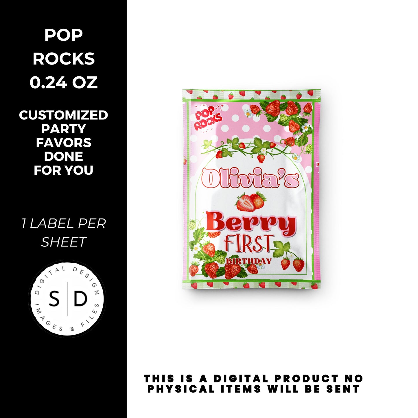 Berry First Strawberry Birthday Party Favors DFY