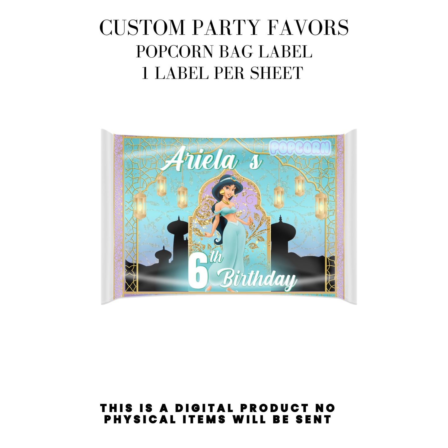 Princess Jasmine Birthday Party Favors DFY