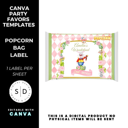 Alice In Wonderland Birthday Party Favor Templates Bundle