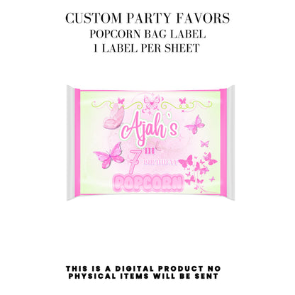 Butterfly Sparkle Pink Birthday Party Favors DFY