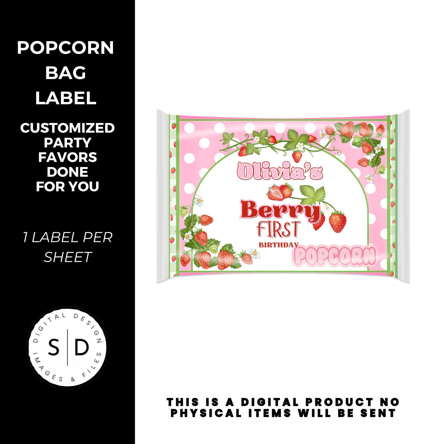 Berry First Strawberry Birthday Party Favors DFY