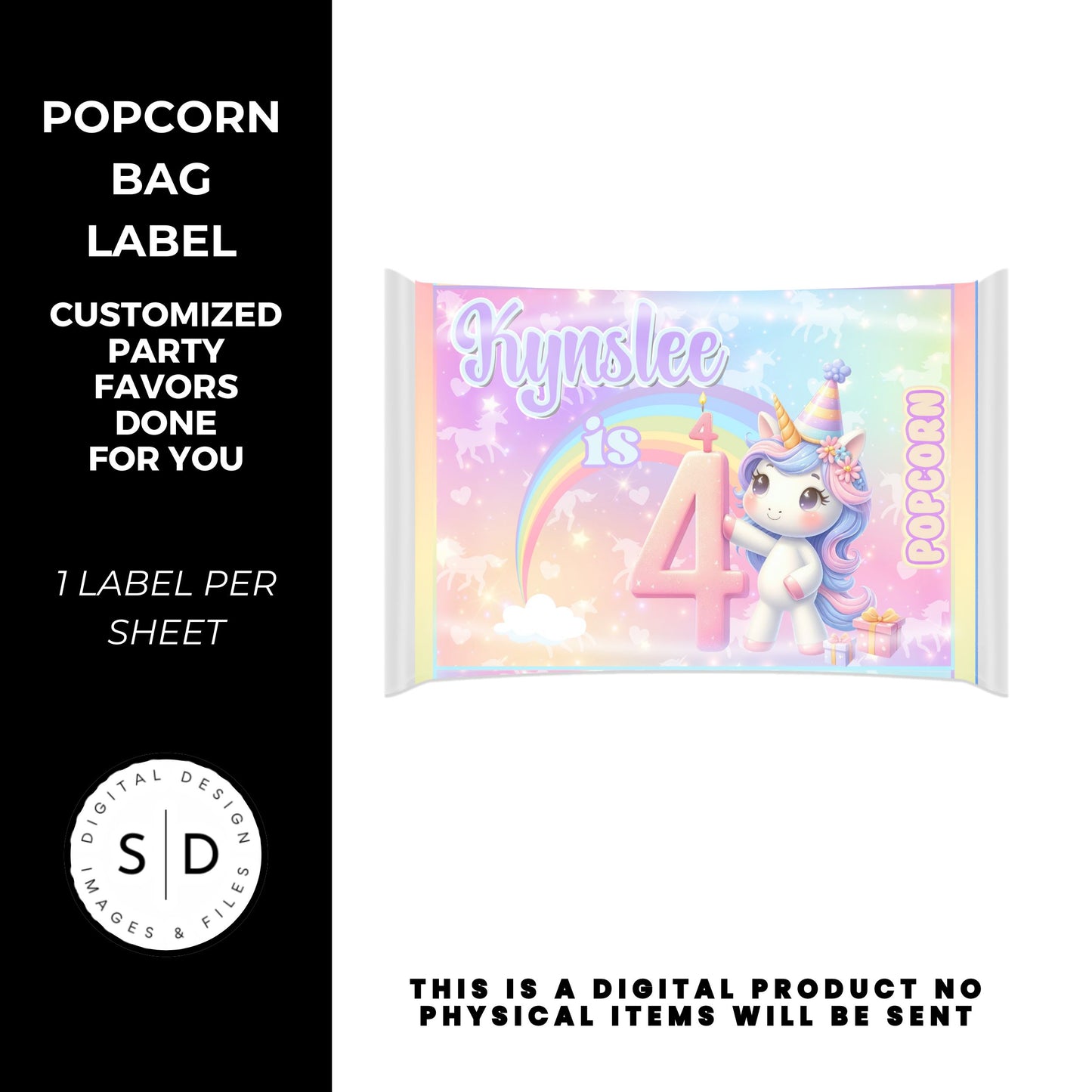 Unicorn Rainbow Sparkle Party Favors DFY