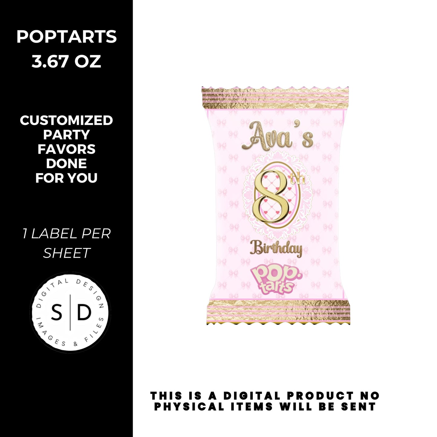 Pink Bow Party Printable Favor Designs DFY