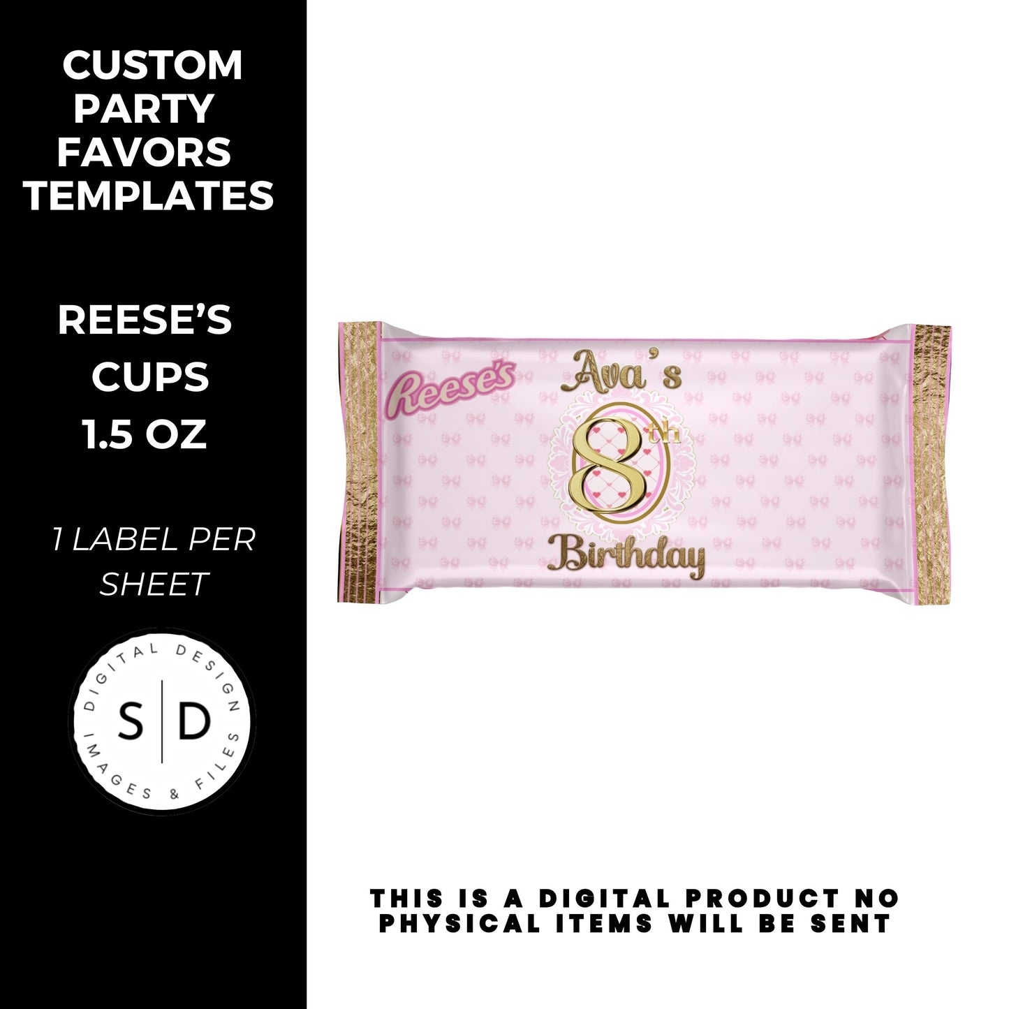 Pink Bow Party Printable Favor Designs DFY
