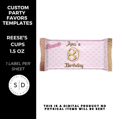Pink Bow Party Printable Favor Designs DFY