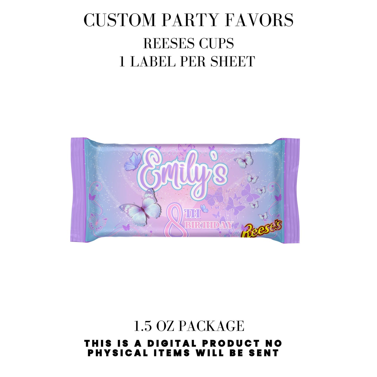 Butterfly Sparkle Lavender Birthday Party Favors DFY