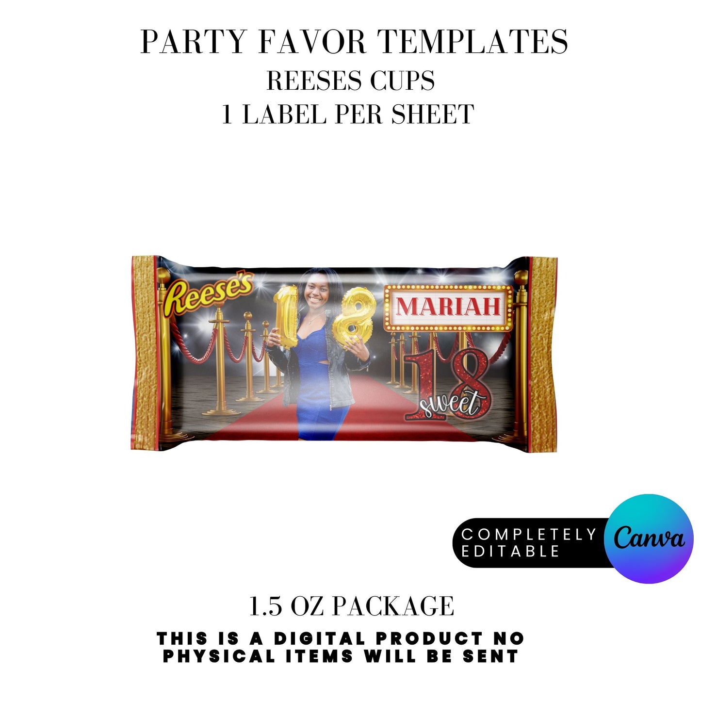 Hollywood Red Carpet Birthday Party Favors Templates Bundle
