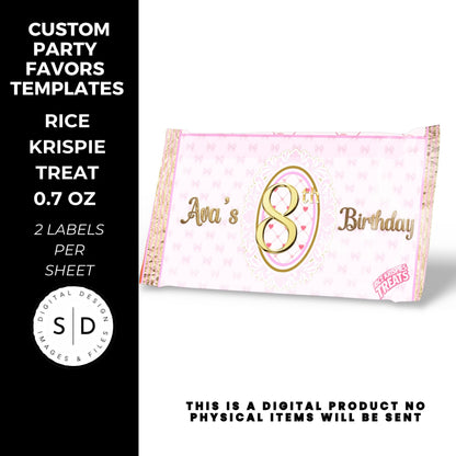 Pink Bow Party Printable Favor Designs DFY