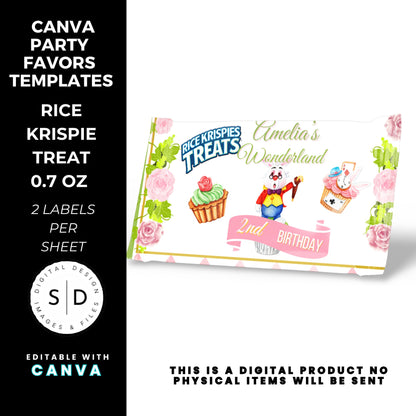 Alice In Wonderland Birthday Party Favor Templates Bundle