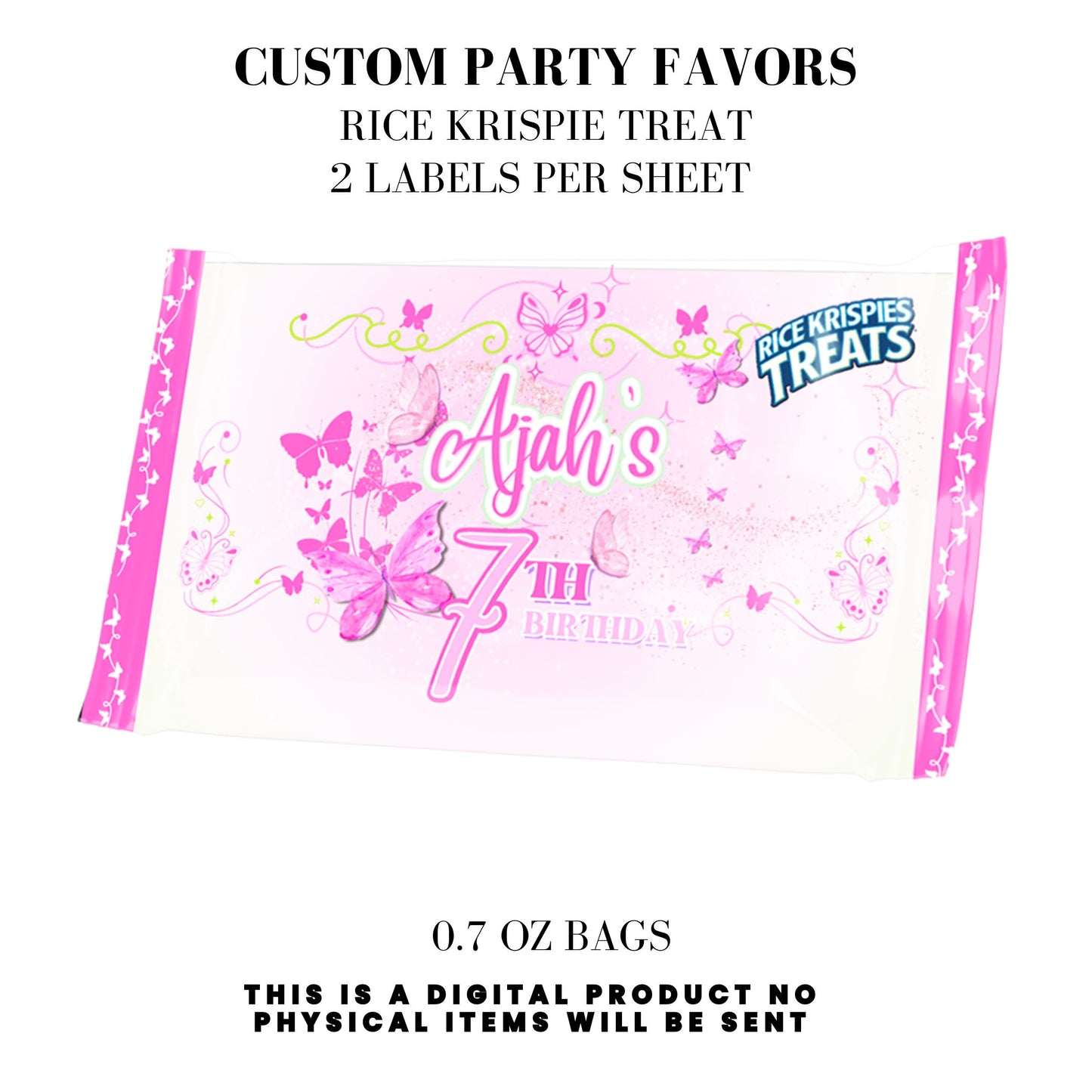 Butterfly Sparkle Pink Birthday Party Favors DFY