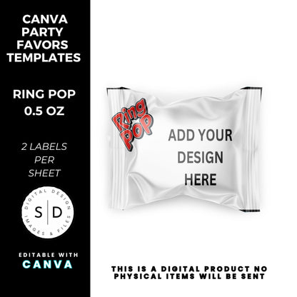 Customizable Canva Template for Ring Pops