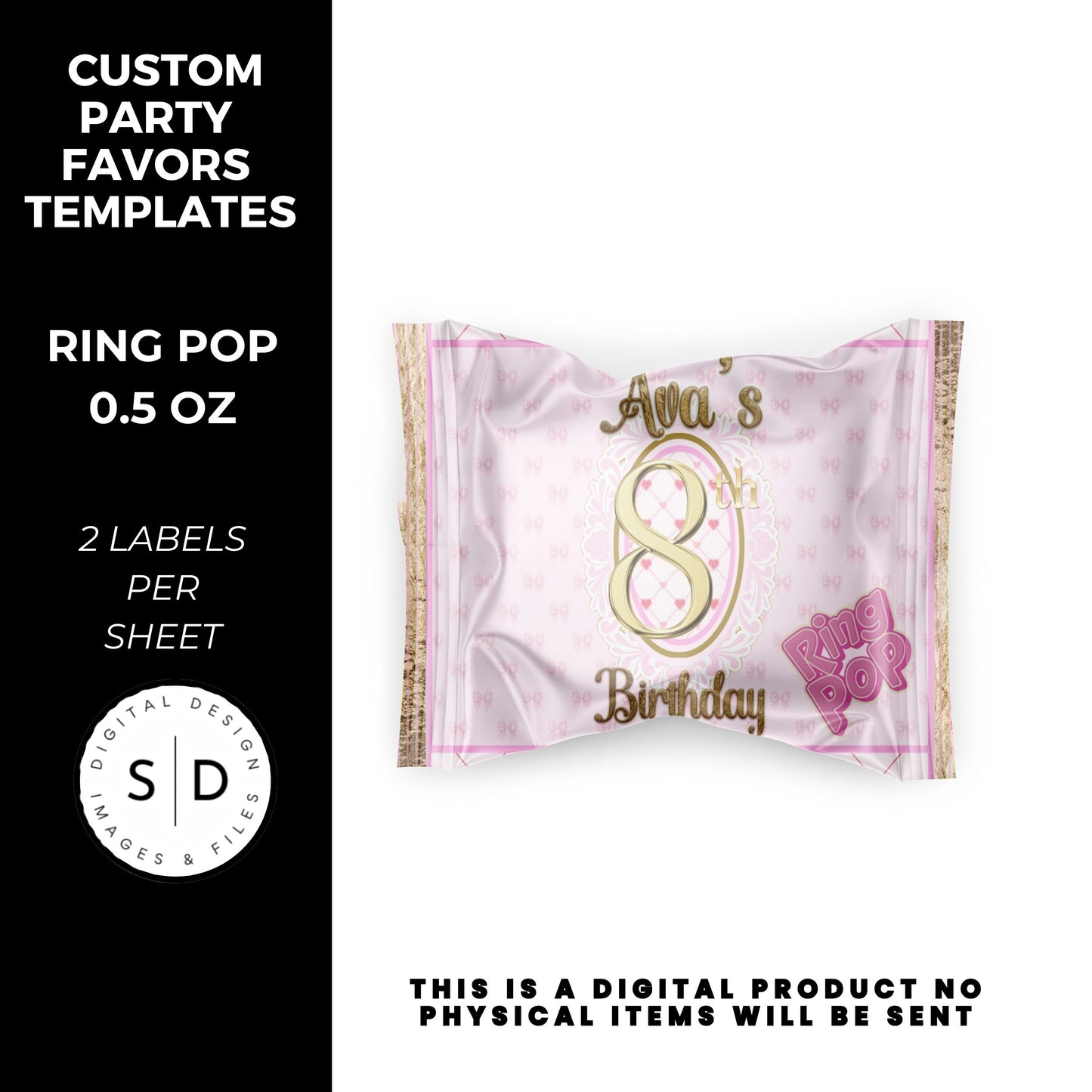 Pink Bow Party Printable Favor Designs DFY
