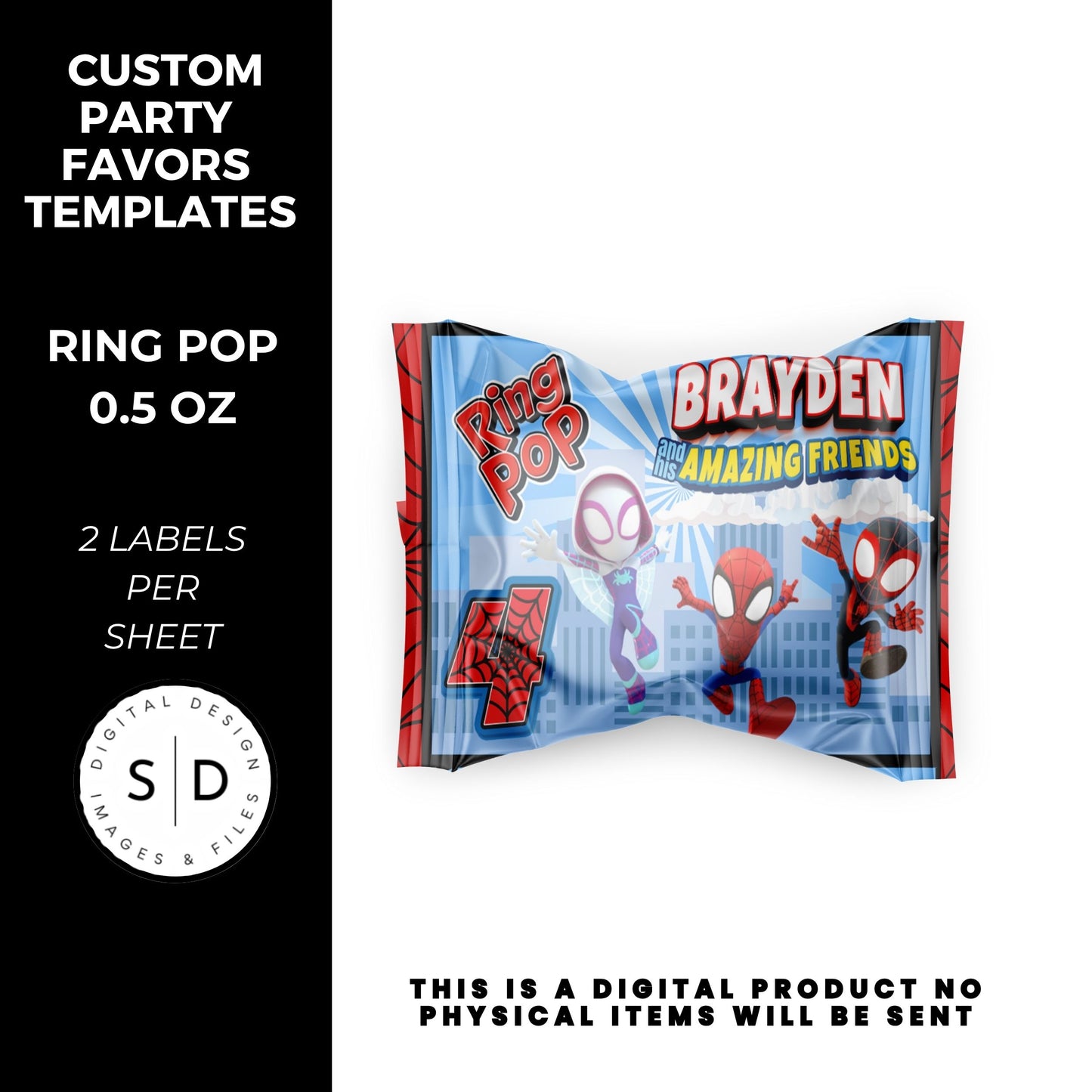 Spidey & Friends Birthday Party Favors DFY