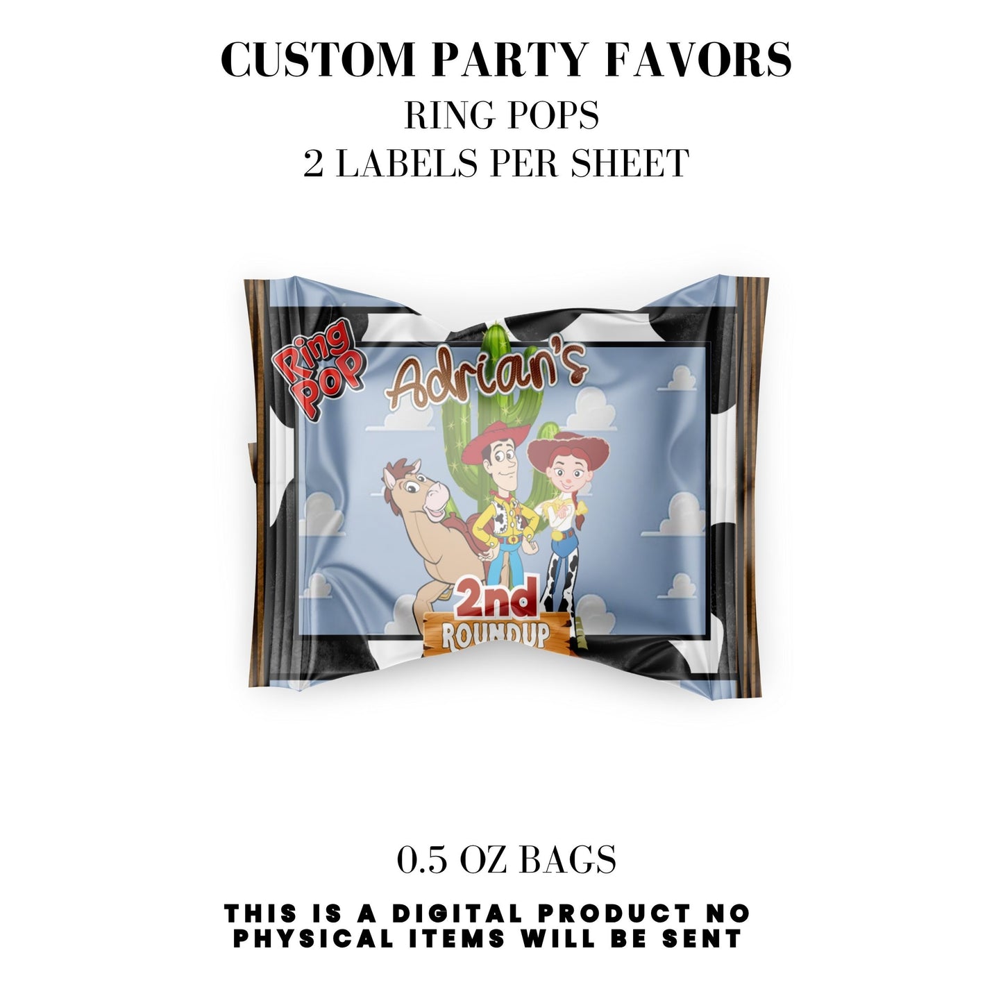 Toy Cowboy Roundup Digital Party Favor DFY