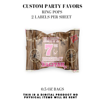 Cowgirl Rodeo Birthday Party Favors DFY