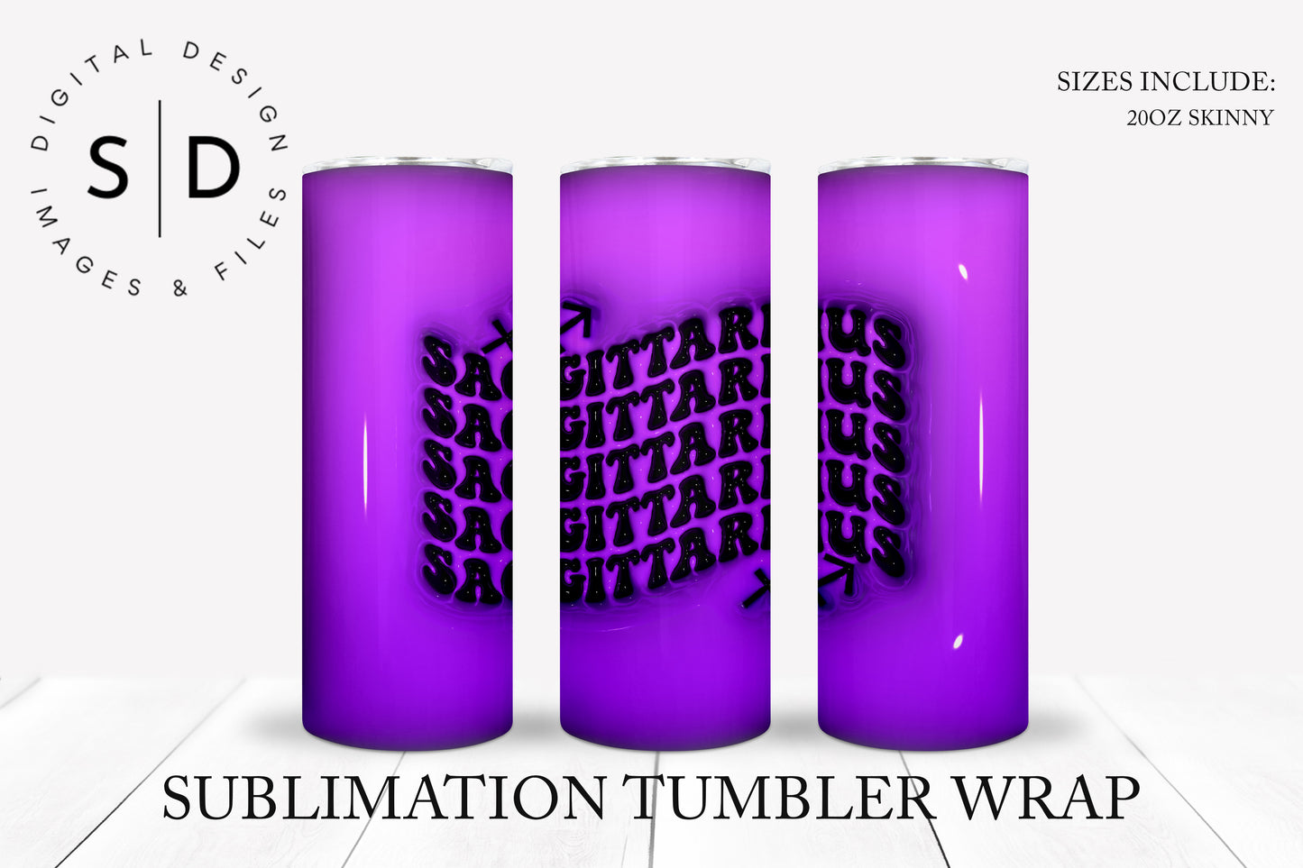 3D Inflated Zodiac Tumbler Wrap Bundle  Tumbler Wrap Designs