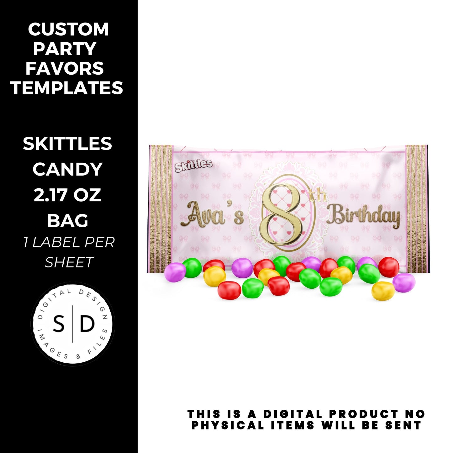 Pink Bow Party Printable Favor Designs DFY