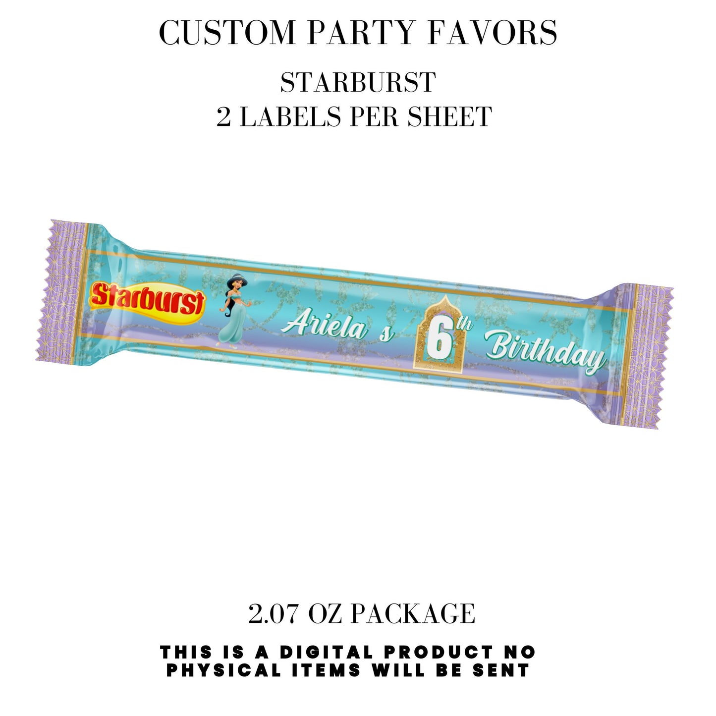 Princess Jasmine Birthday Party Favors DFY