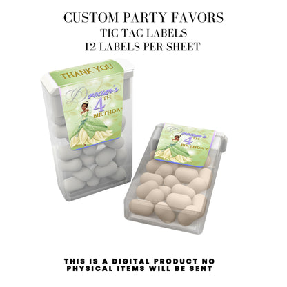Princess Tiana Printable Favor Designs DFY