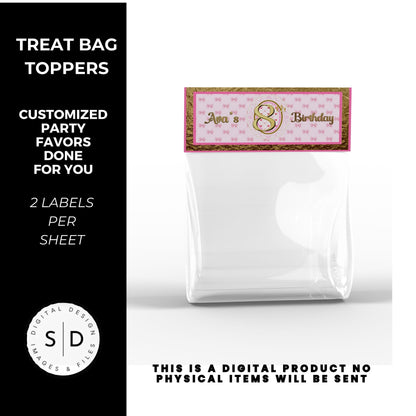 Pink Bow Party Printable Favor Designs DFY