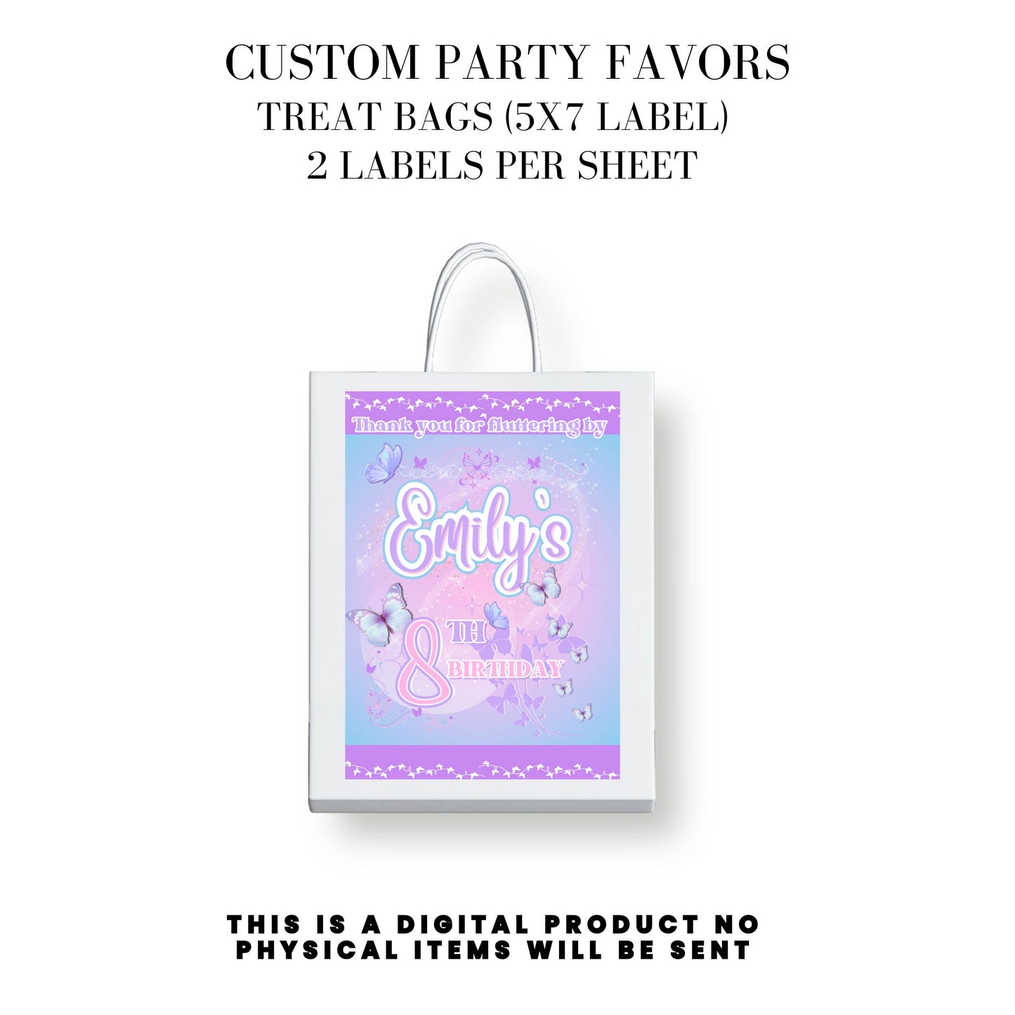 Butterfly Sparkle Lavender Birthday Party Favors DFY