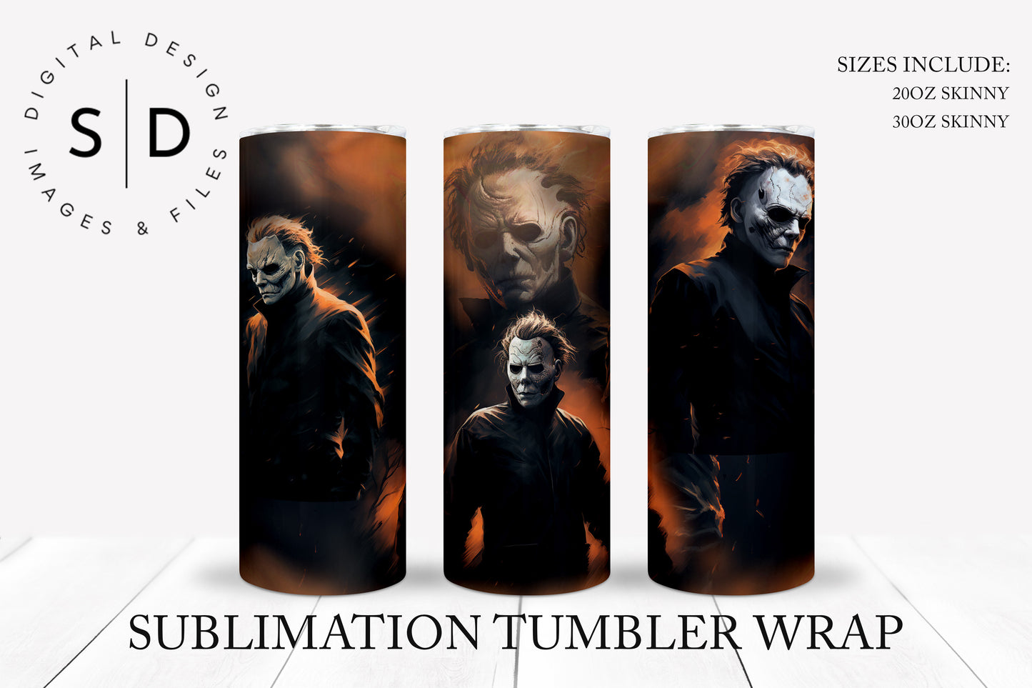 Halloween Michael Myers Tumbler Wrap Bundle