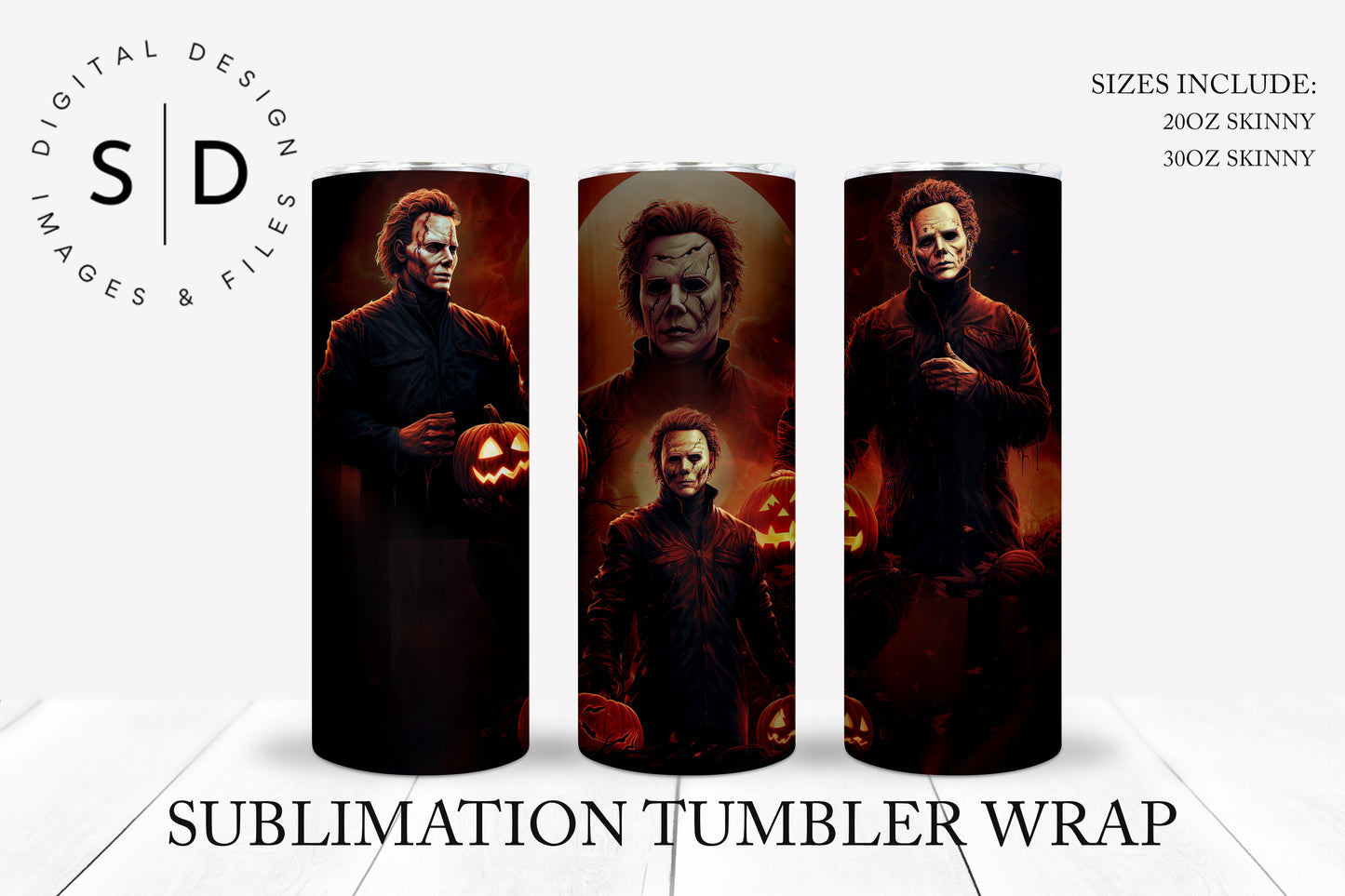 Halloween Michael Myers Tumbler Wrap Bundle