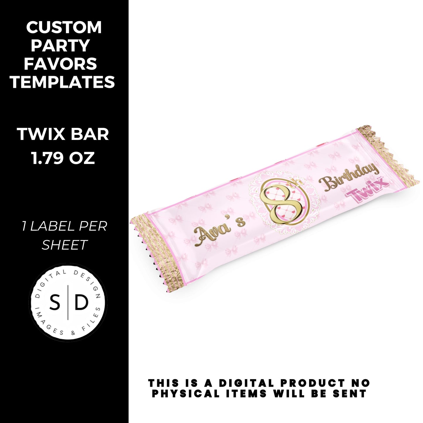 Pink Bow Party Printable Favor Designs DFY