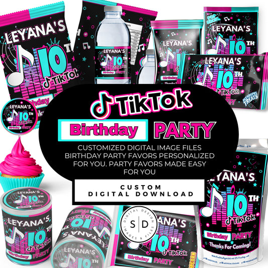 Tik Tok Social Media Party Printable Favor Designs DFY