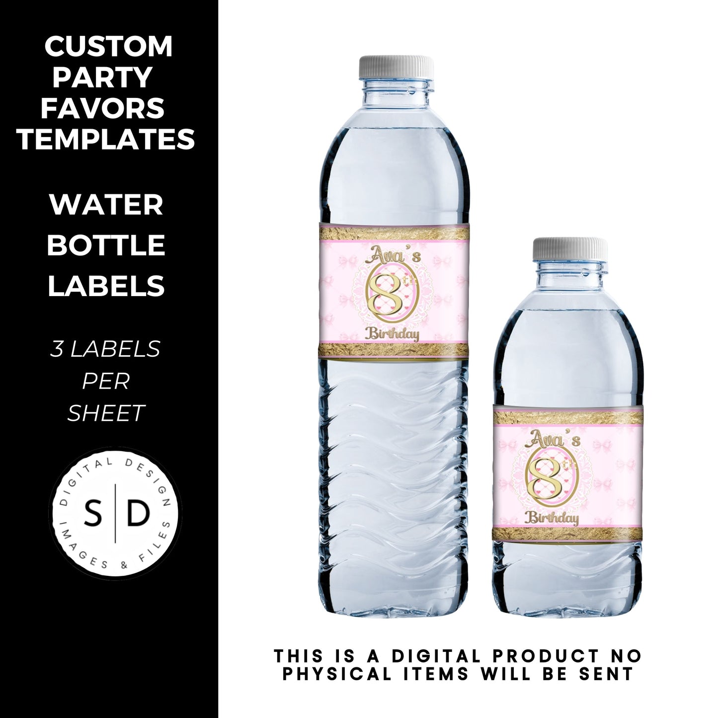 Pink Bow Party Printable Favor Designs DFY