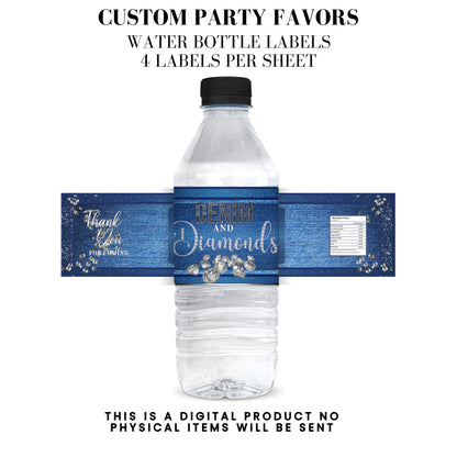 Denim & Diamonds Party Printable Favor Designs DFY