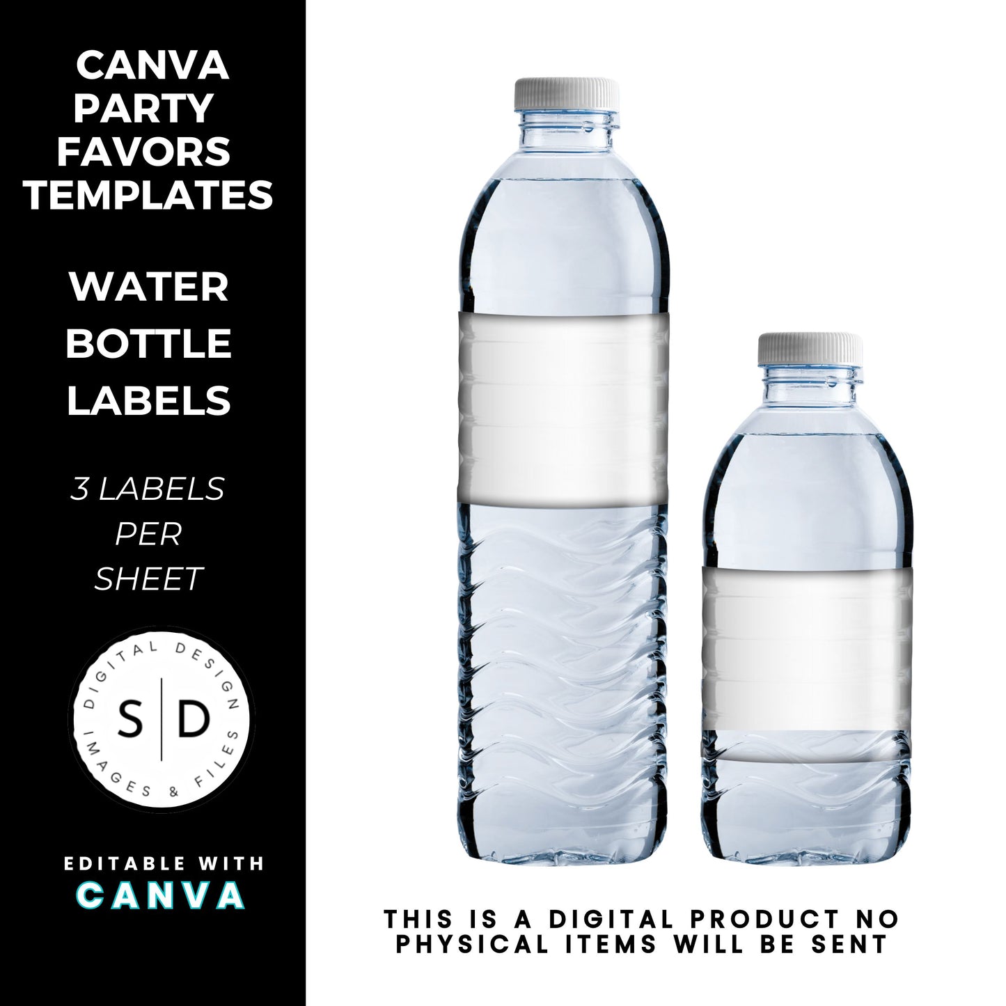 Customizable Canva Template for Water Bottle Labels