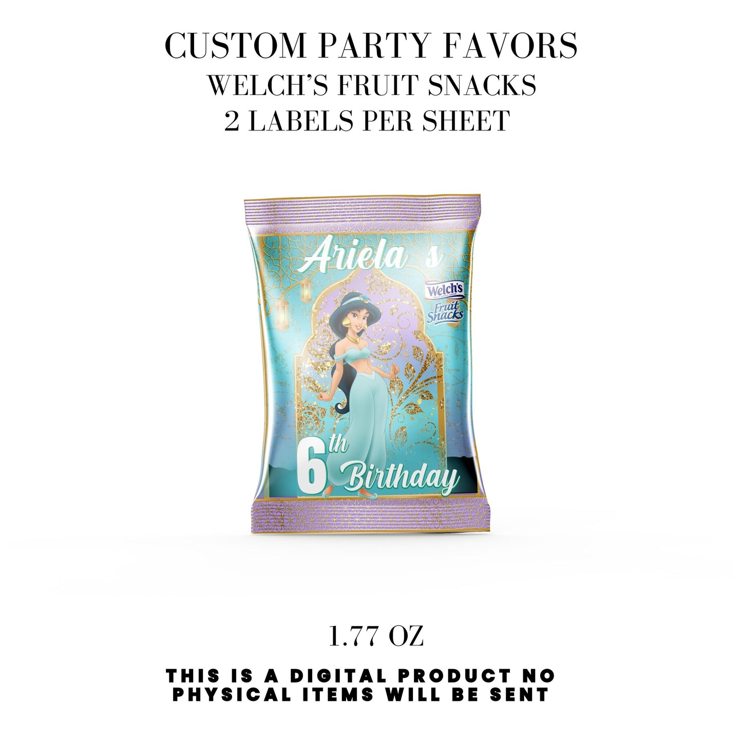 Princess Jasmine Birthday Party Favors DFY