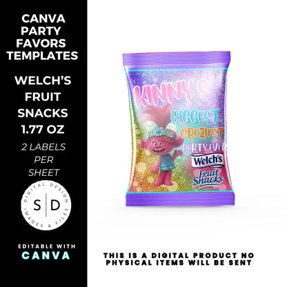 Trolls Craziest Party Favor Templates Bundle