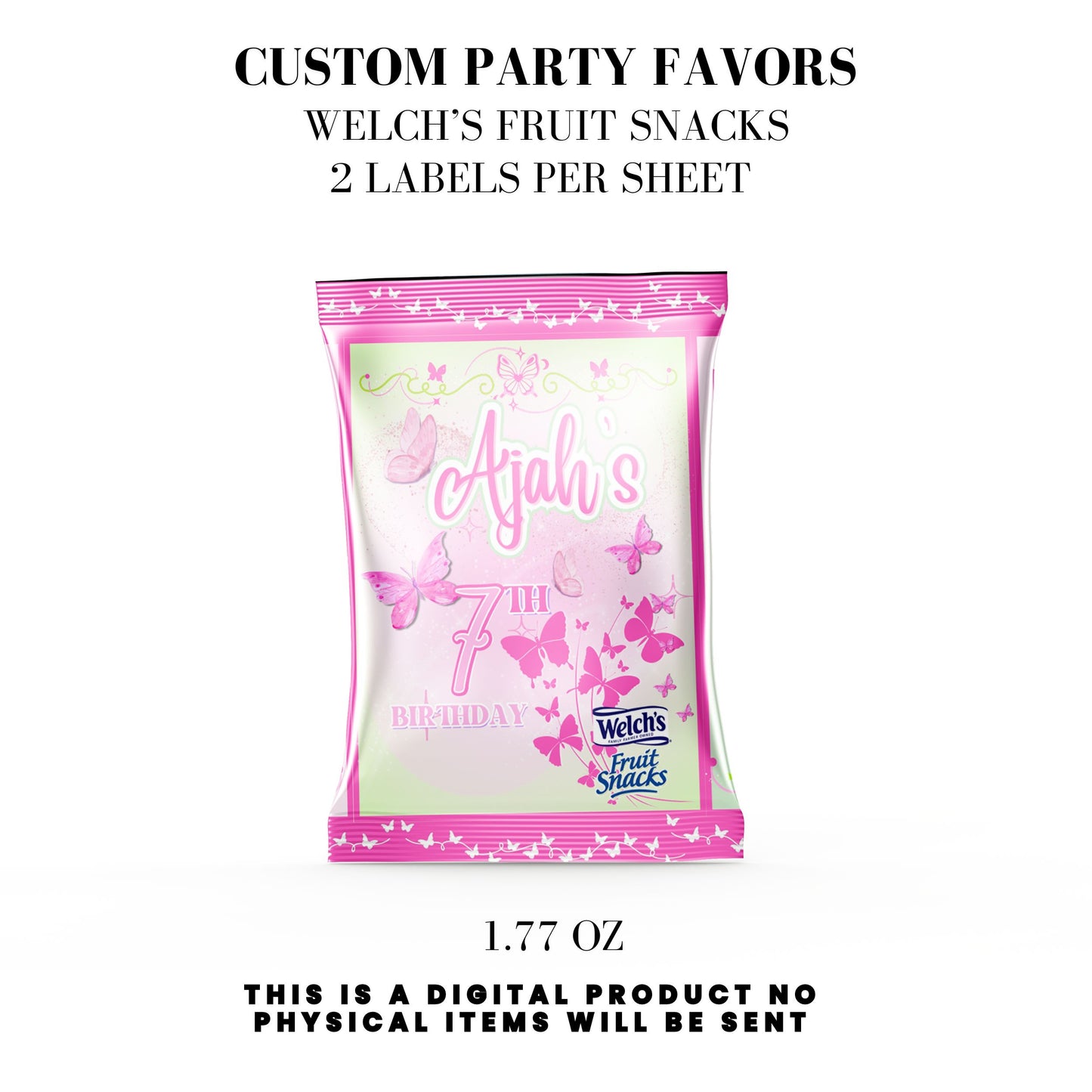 Butterfly Sparkle Pink Birthday Party Favors DFY