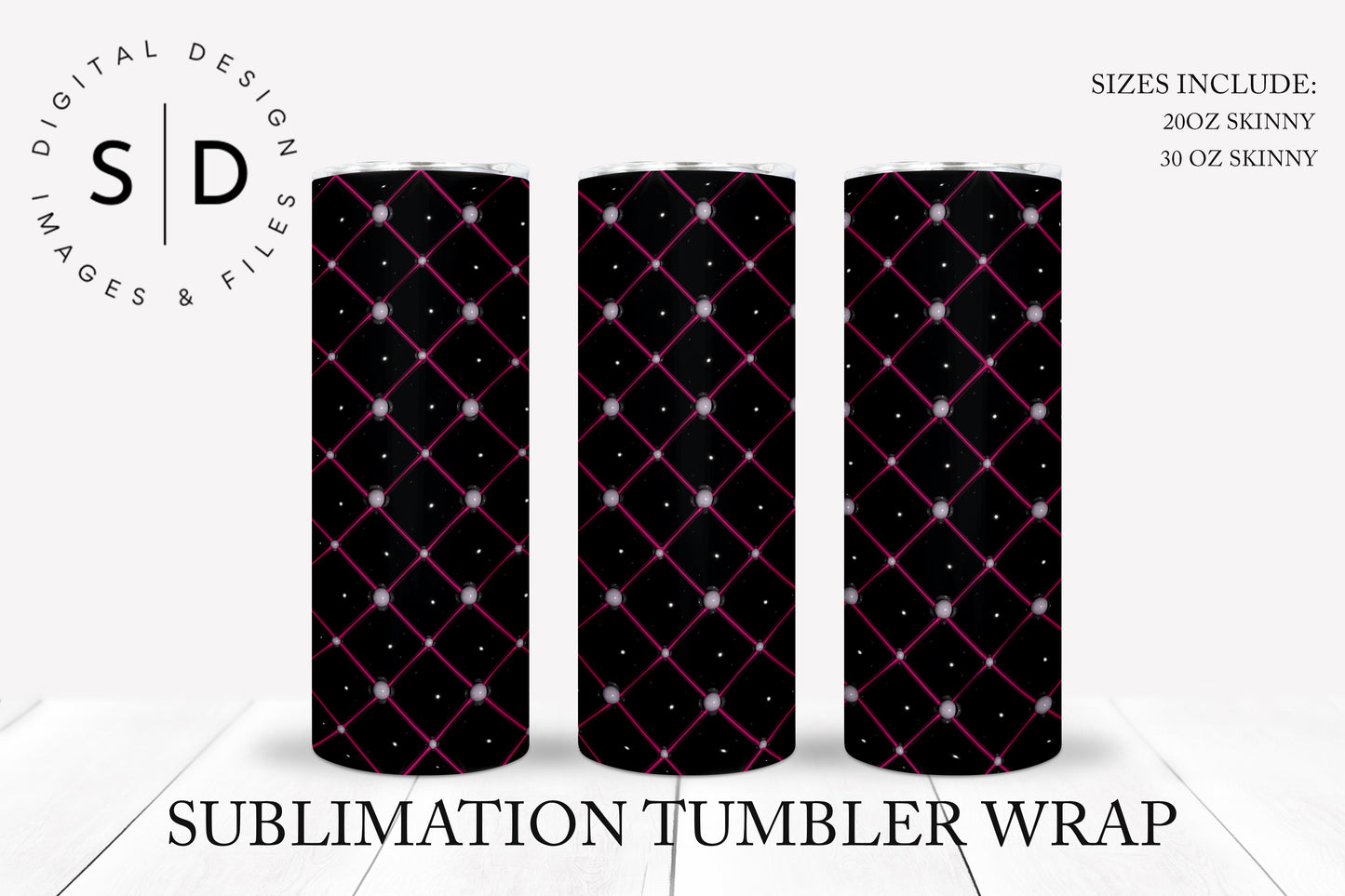 Diamomd Tufted 3D Inflated Tumbler Wrap