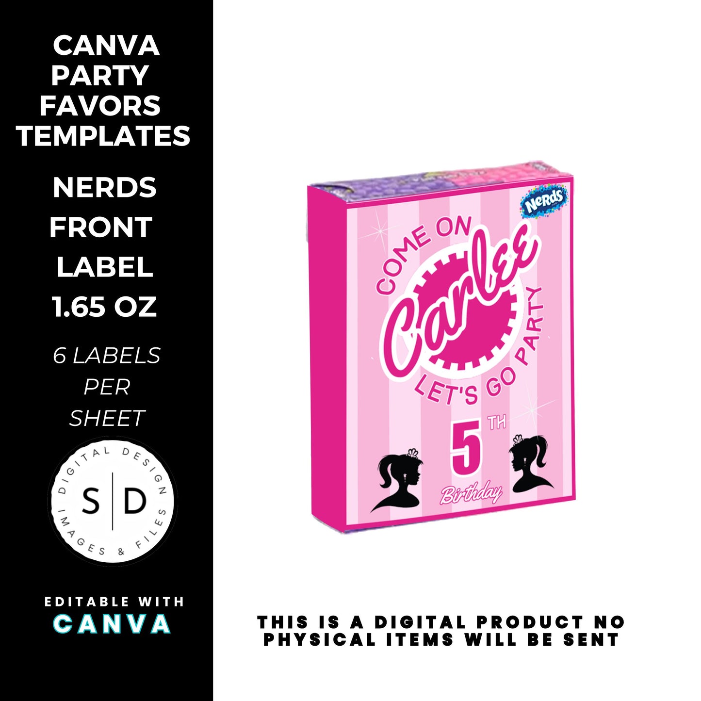 Come On Barbie Birthday Party Favor Templates