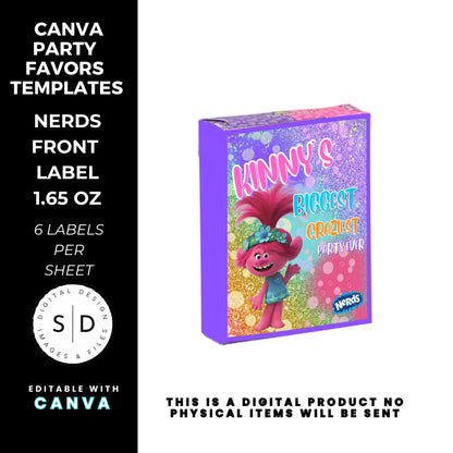 Trolls Craziest Party Favor Templates Bundle