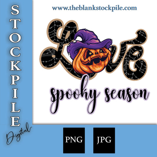 Love Spooky Season Creepy Pumpkin PNG