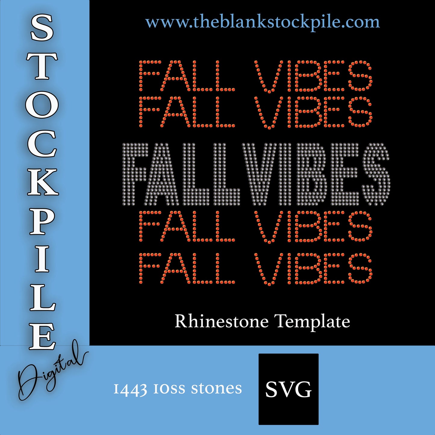 Fall Vibes Rhinestone SVG