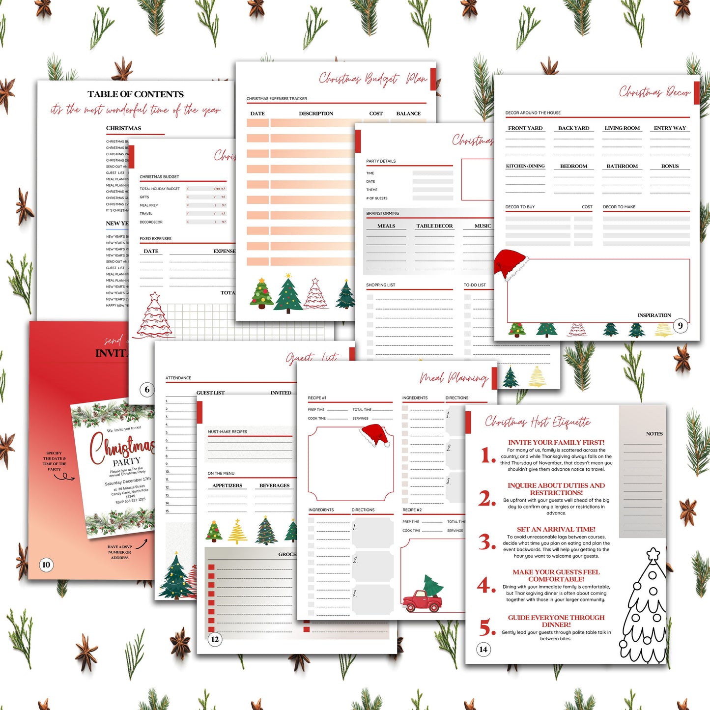 Classic Christmas Planner Printable