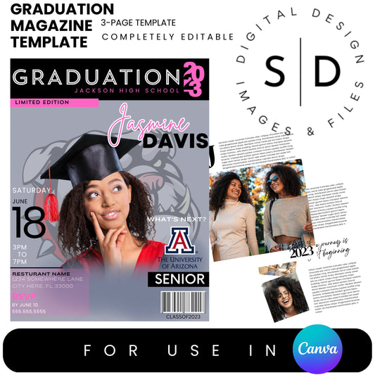 Modern Graduation Magazine Cover Template
