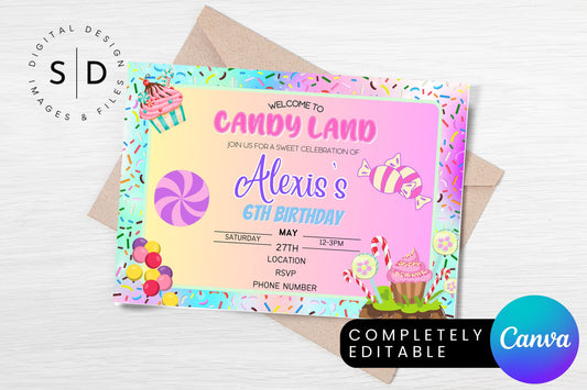 Candy Land Party Invitation