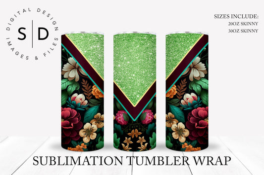 Floral Print Antique Colors V Split Tumbler Wrap
