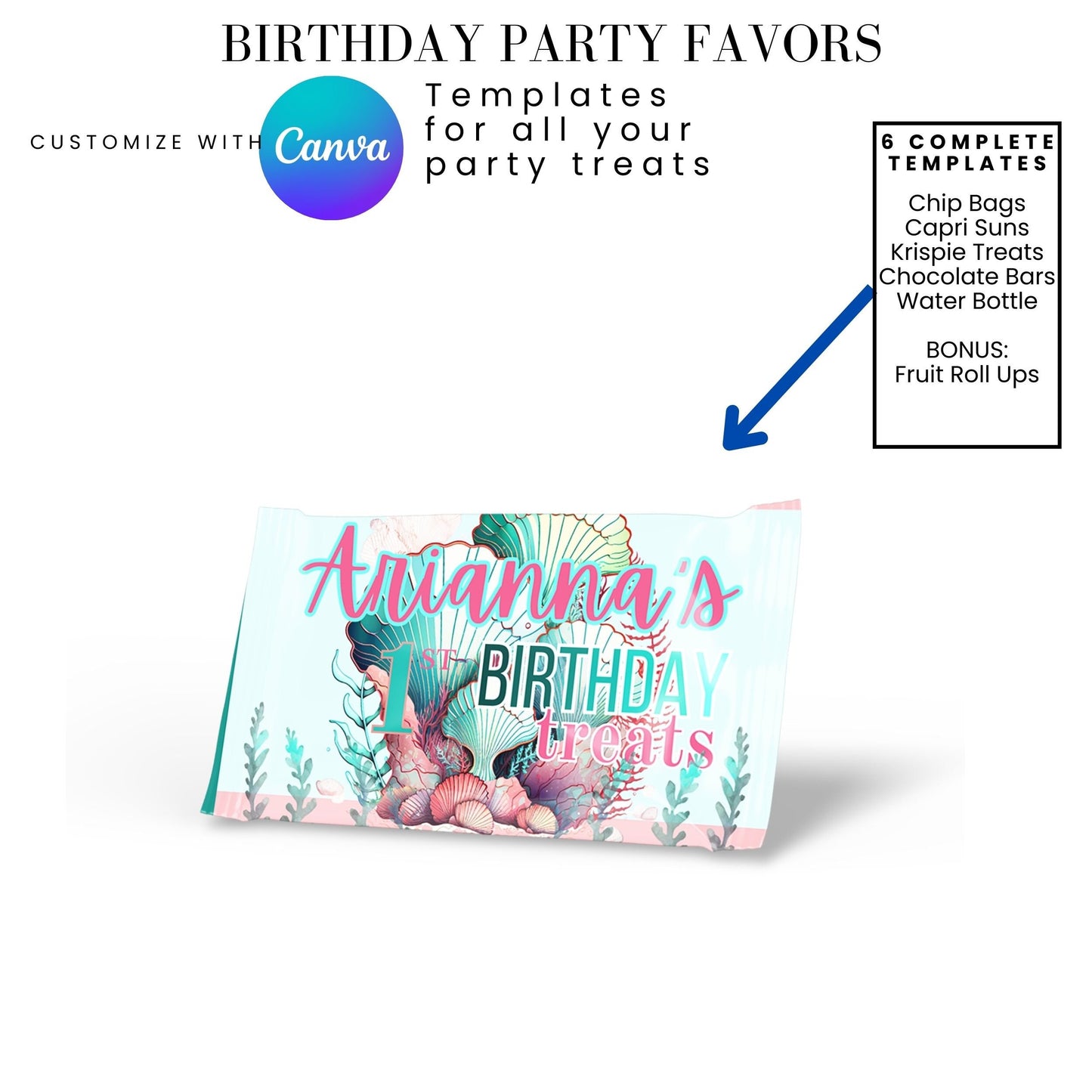 Under The Sea Party Favor Templates Bundle