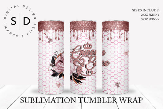 Queen Bee Pink & Rose Gold Hive Tumbler Wrap
