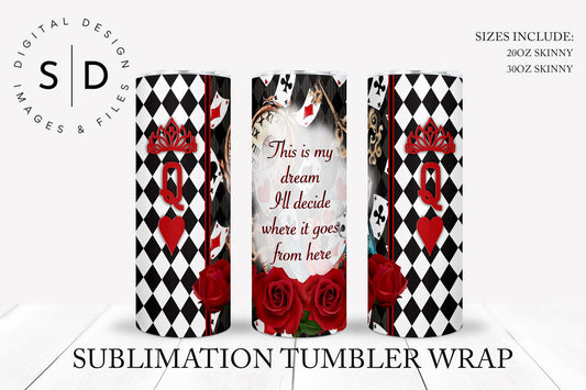 Queen of Hearts Wonderland Tumbler Wrap