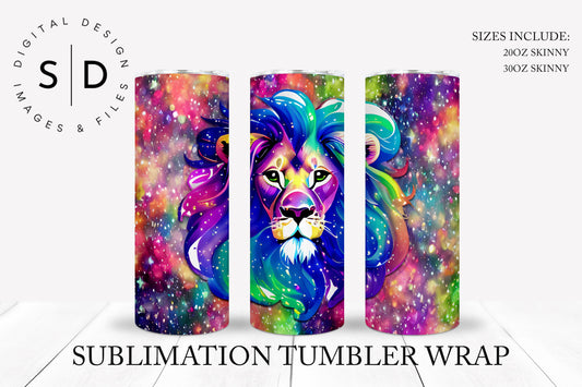 Celestial Rainbow Lion Tumbler Wrap